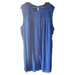 Zac & Rachel Woman Royal Blue Sleeveless Swing Dress Plus Size 2X New with Tags